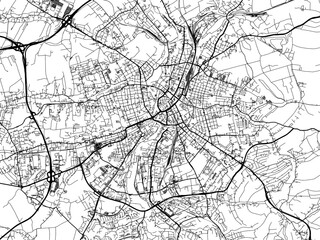 Vector road map of the city of  Chemnitz in Germany on a white background.