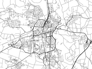 Vector road map of the city of  Dessau in Germany on a white background.
