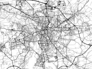Vector road map of the city of  Leipzig in Germany on a white background.