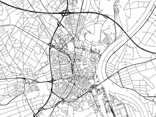 Vector road map of the city of  Speyer in Germany on a white background.