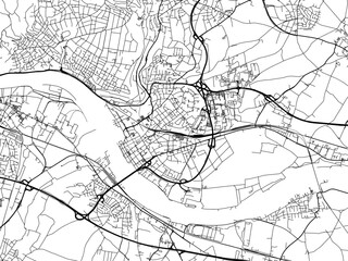 Vector road map of the city of  Neuwied in Germany on a white background.