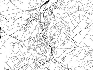 Vector road map of the city of  Stolberg in Germany on a white background.