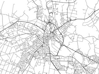 Vector road map of the city of  Kleve in Germany on a white background.