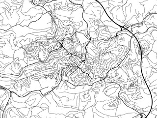 Vector road map of the city of  Ludenscheid in Germany on a white background.