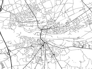 Vector road map of the city of  Dorsten in Germany on a white background.
