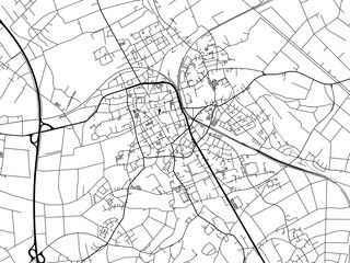 Vector road map of the city of  Viersen in Germany on a white background.