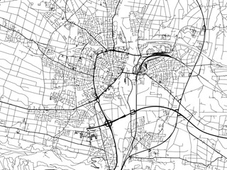 Vector road map of the city of  Minden in Germany on a white background.