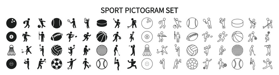 12 kinds of sports pictogram set