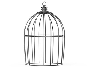 Air balloon in a golden cage.3d render