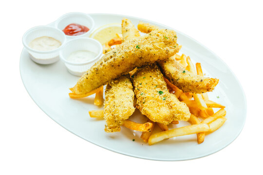 fish and chip with french fries png image _ fast food image _ fish fries in isolated white back ground _ Indian food image 