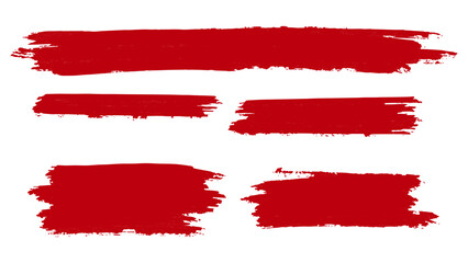 Red Brush drawn lines hand drawn elements , flat Modern design isolated on white background ,Vector illustration EPS 10