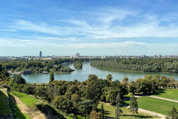 View from Belgrade Kalemegdan fortress on Danube river