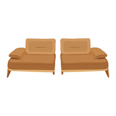 Vector illustration of modern sofa. Best furniture for leisure or relaxing time.