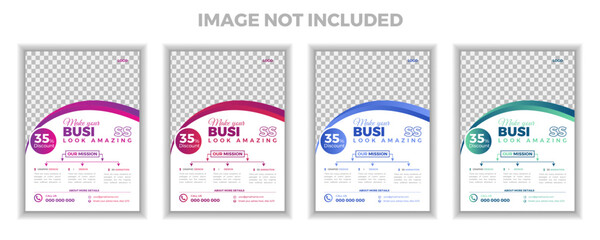 Corporate business flyer template design set with orange and blue color gradient marketing, business proposal, promotion, advertise, publication, cover page. new digital marketing flyer set