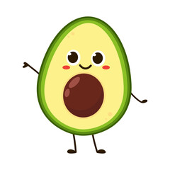Avocado character design. avocado on white background.