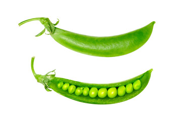 Green pea vegetable closeup isolated