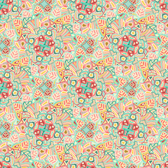 seamless pattern design with a stacked colored mandala