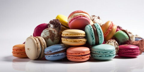 colored macarons french cookies exquisite round with stuffings