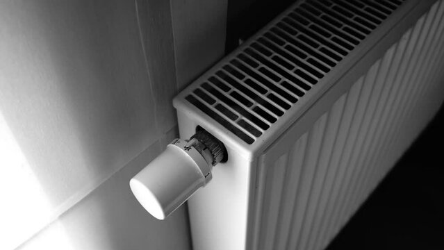 Close-up shot of a white electric heater