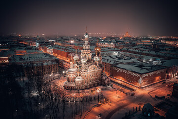 Panorama of St. Petersburg from a drone