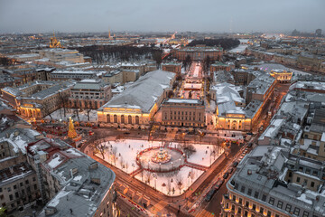 Obraz premium Panorama of St. Petersburg from a drone
