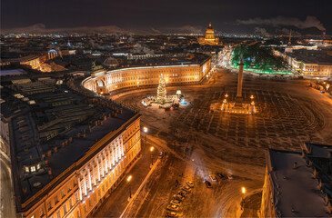 Fototapeta premium Panorama of St. Petersburg from a drone