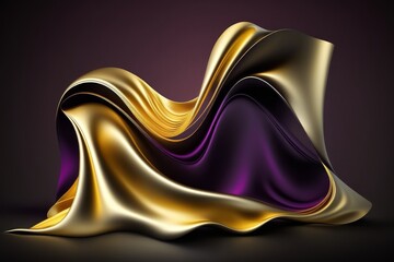 An abstract gold and purple background, generative ai