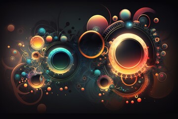 A colorful abstract background with circles and bubbles, generative ai