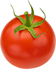 One cherry tomato isolated on white background