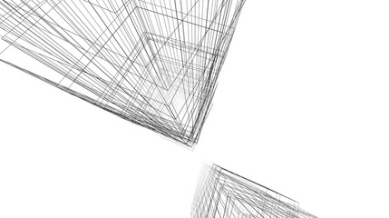 Abstract architecture background 3d illustration