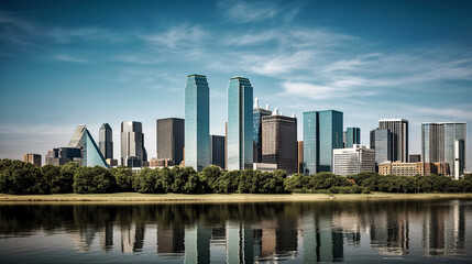 Fototapeta na wymiar A Sunny Day in Dallas: Mesmerizing Skyline Photograph - generative AI