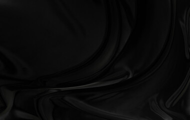 Black gray satin dark fabric texture luxurious shiny that is abstract silk cloth background with patterns soft waves blur beautiful.
