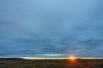 USA, Alaska, Noatak National Preserve. Sunset over the arctic tundra.