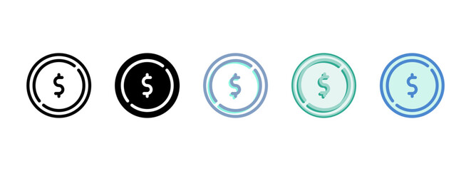 Simple vector icon on a theme coin