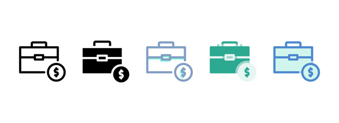 Simple vector icon on a theme portfolio, briefcase