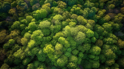 Naklejka premium Aerial View of a Breathtaking Forest Canopy