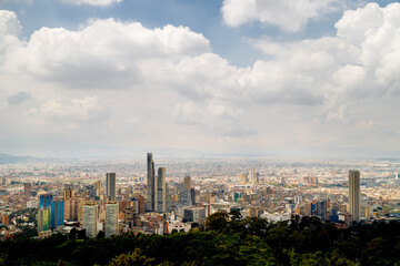 Panoramic view of Bogota (Colombia) from Monserrate hill