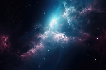 Obraz na płótnie Canvas Concept of nebula with galaxies in deep space generative ai