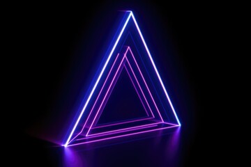 Cool geometric triangular figure in a neon laser