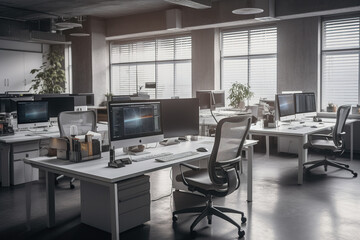 Workspace office interior	
