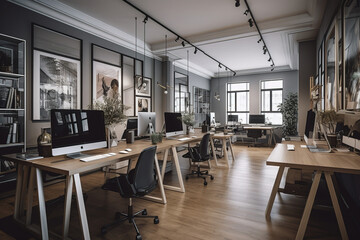 Workspace office interior	
