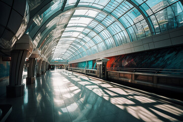 Inside a Futuristic Train Station - generative AI