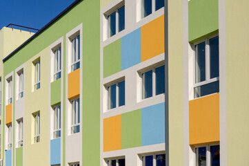 a building painted with different colored paints