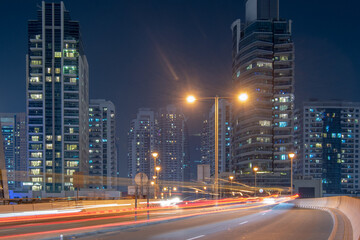 Fototapeta na wymiar Dubai Marina by Night ,UAE
