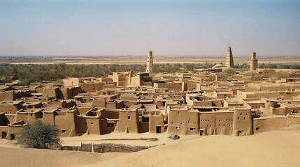 Ancient Mud-Brick City of Timbuktu - generative AI