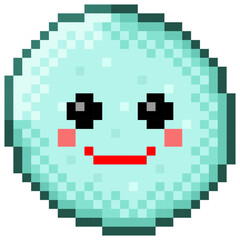 Smile shape icon pixel art. Vector illustration.	