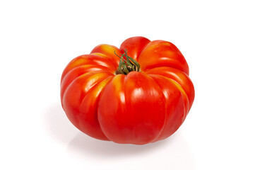 Tomato isolated on white background top view