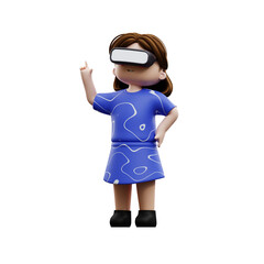 3d girl metaverse world
