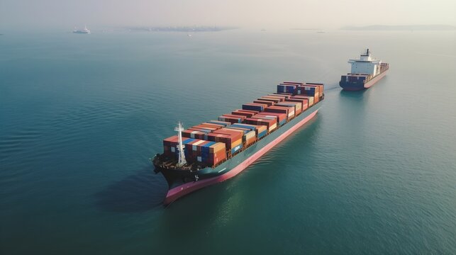 container ship in the sea