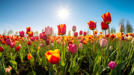 field of tulips